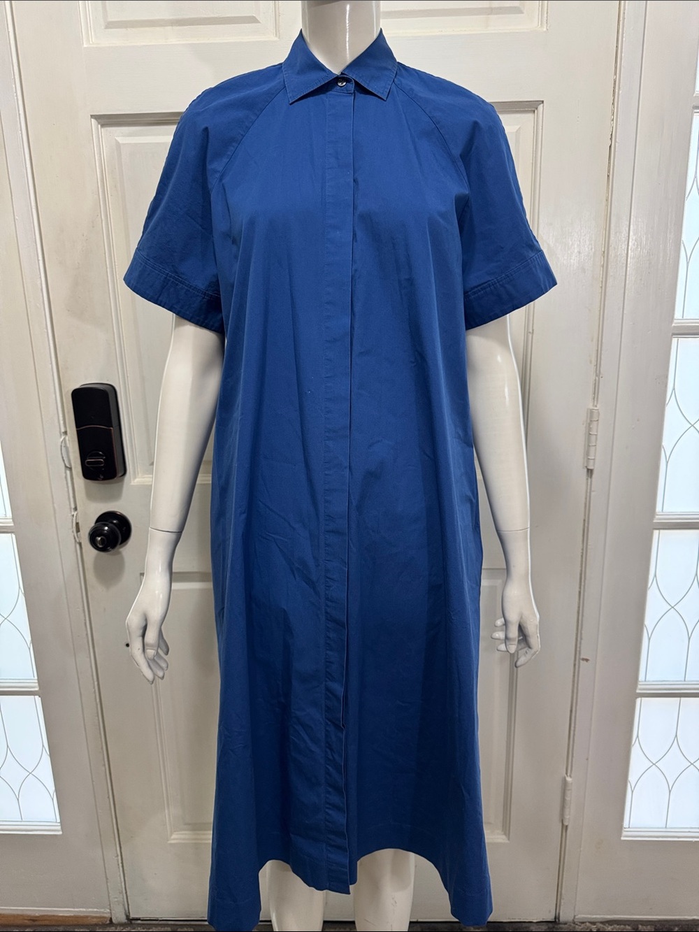 Ann Mashburn Blue Cotton Blend Shirt Dress Size
XS Relaxed Fit Collared